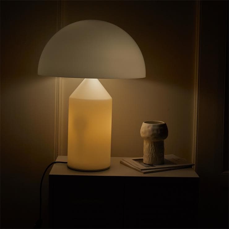 Lampa stołowa ze ściemniaczem H70cm ATOLLO GRANDE szklo opalowy
