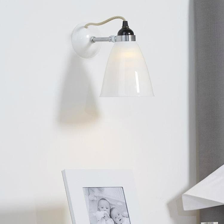 Lampa ścienna Porcelana/Chrom H20cm HECTOR DOME Bialy