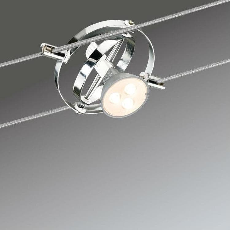 Komplet 6 Reflektorków LED na kablach Metal Dł.12m CARDAN Chrom