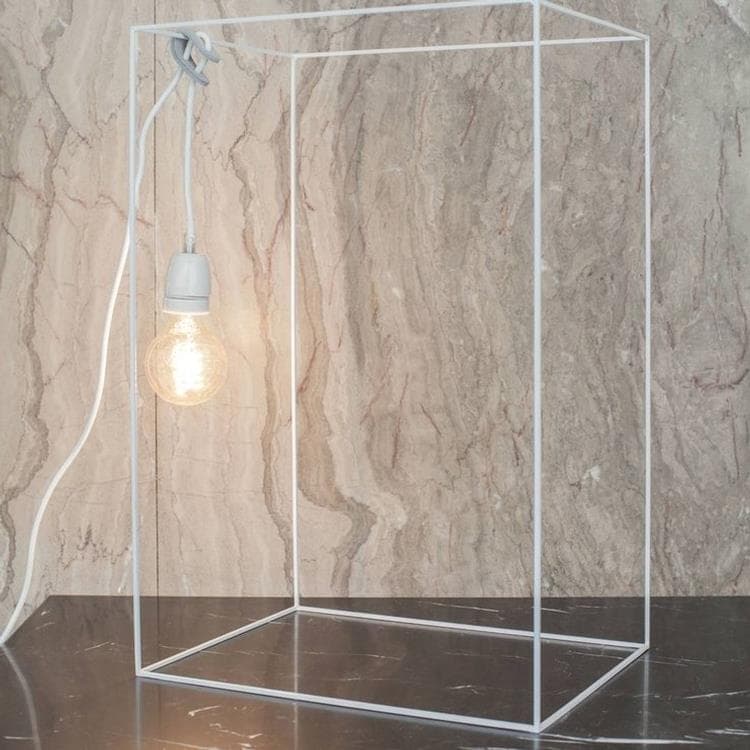 Lampa stojąca Metal Druciana Wys.60cm CARRÉ Bialy
