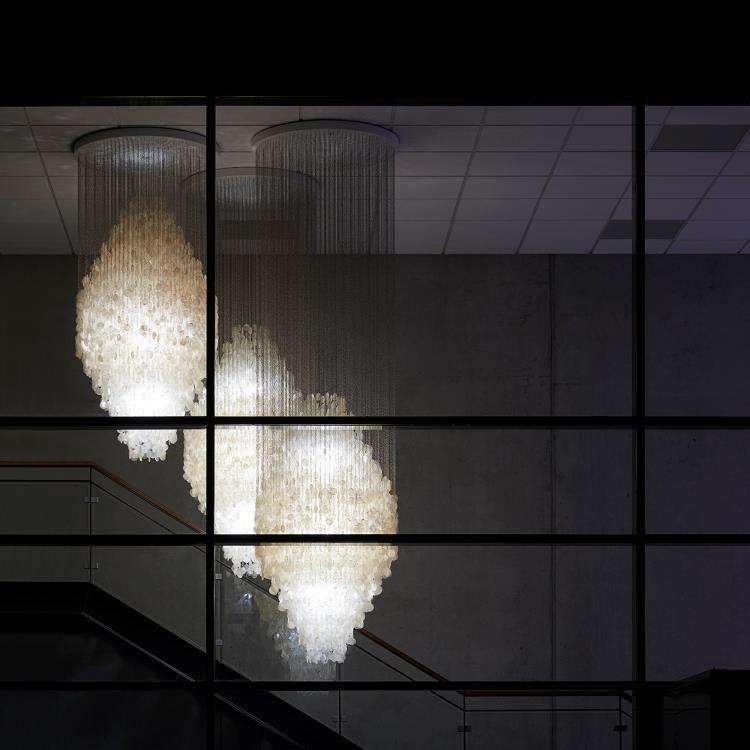 Lampa wisząca 3-punktowa Wys.200cm FUN masa perlowa bialy