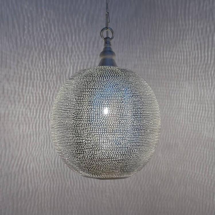 Lampa wisząca Kula Perforowana Ø27cm BALL FILISKY Srebrny