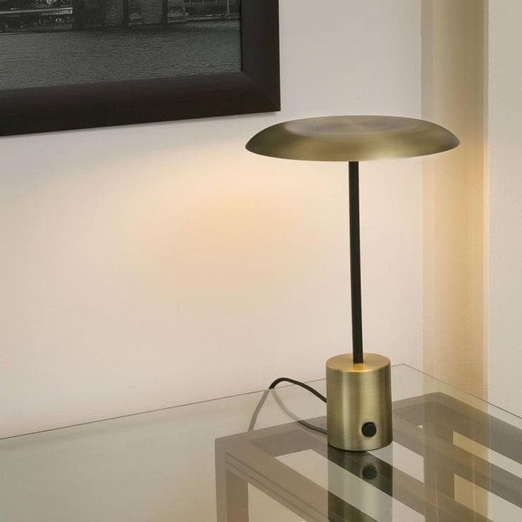 Lampa stojąca LED Metal ze Ściemniaczem Wys.40cm HOSHI zloty czarny
