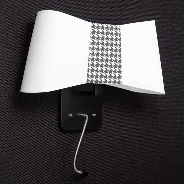 Kinkiet z lampą do czytania LED Wys.38cm GRAND COUTURE bialy pepitka