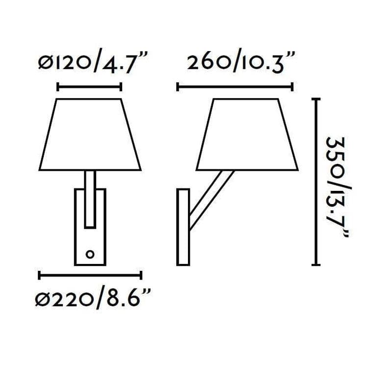 lampa ścienna H35cm MOMA Bialy