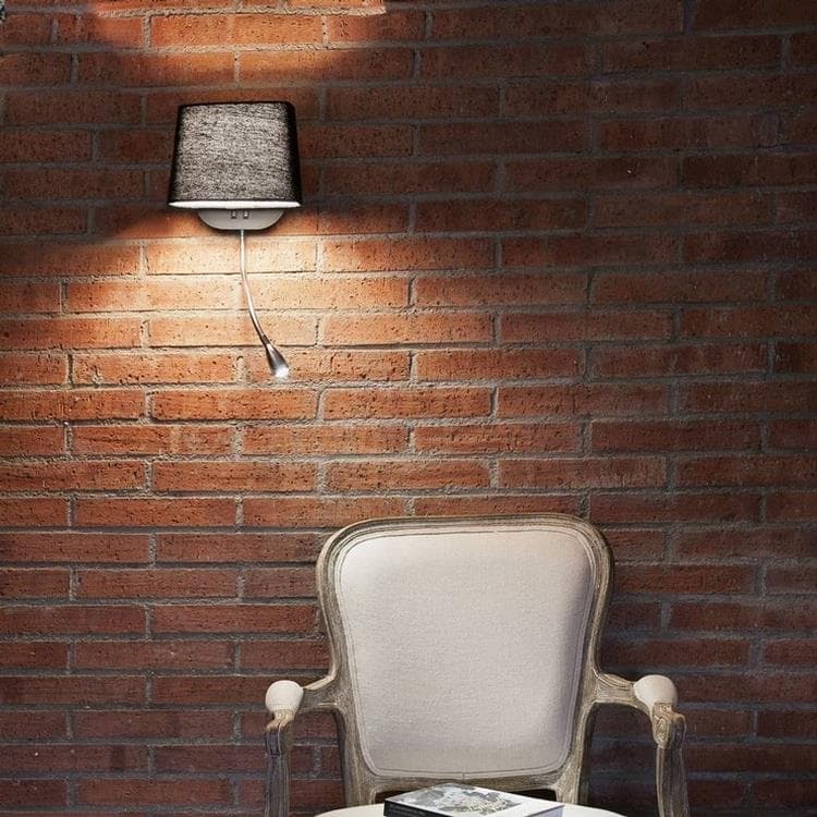 Lampa ścienna z lampką do czytania LED H45cm SWEET Czarny