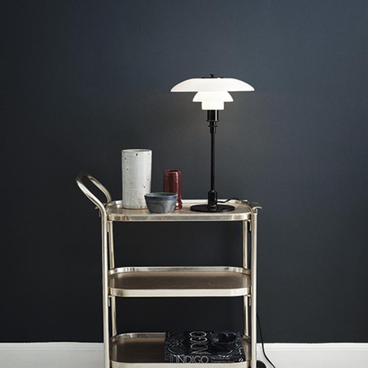 Lampa stołowa Metal & Szkło Wys.47,2cm PH 3-2 noga czarny abazur bialy