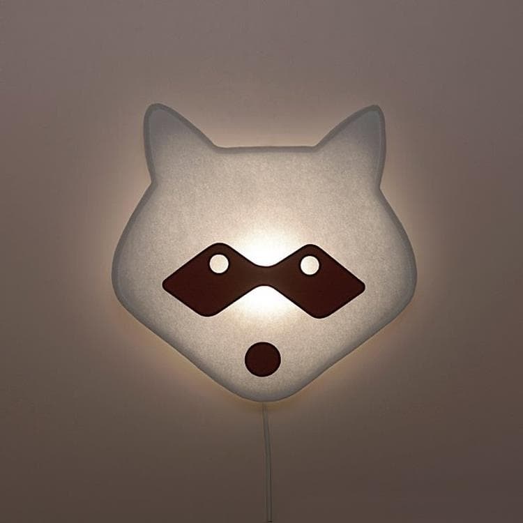 Recycled Polyester Fiber Mask Raccoon Mask H37cm SOFT LIGHT czarny i bialy