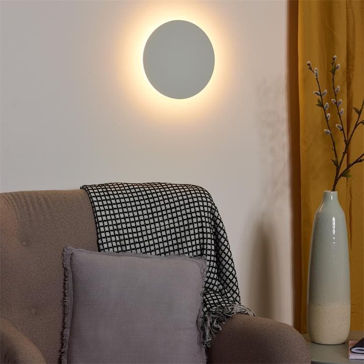 Okrągła metalowa lampa ścienna LED Ø25cm EKLYPS LED Bialy