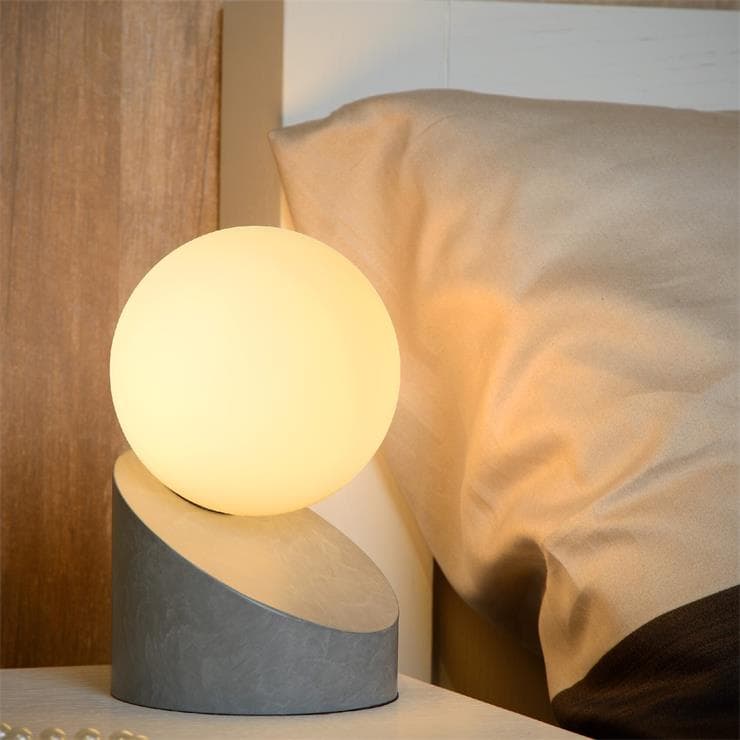 Lampa imitacja drewna i szkło włącznik dotykowy Ø10cm LEN Szary
