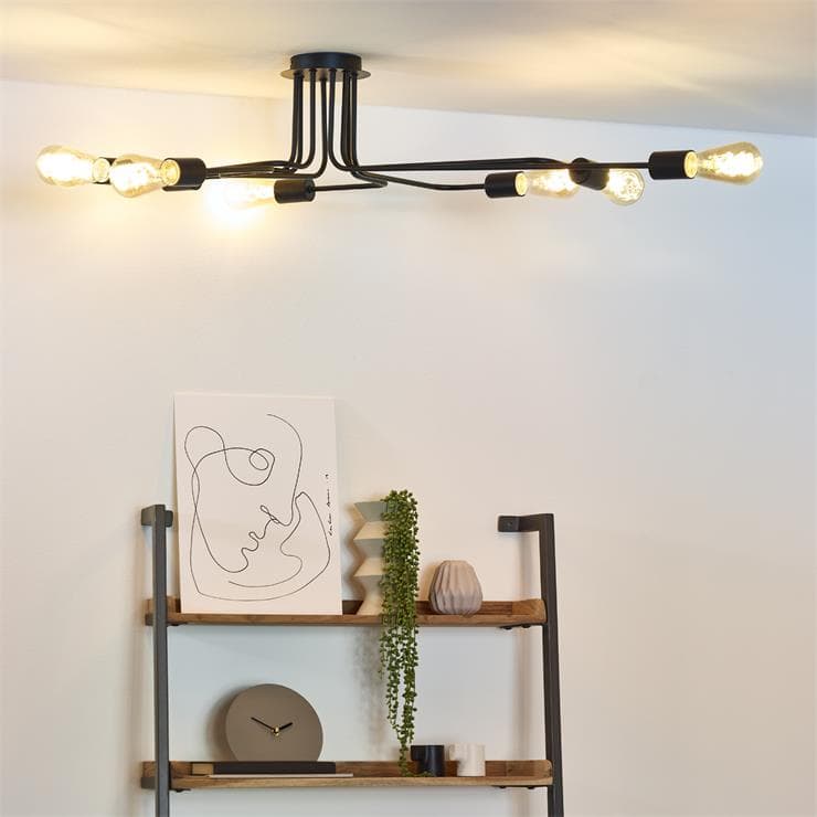 Metalowa lampa sufitowa 8 świateł L150cm LESTER Czarny