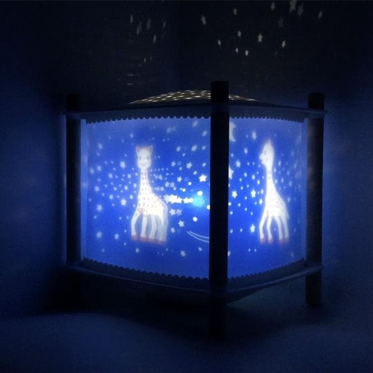 Lampion LED z projekcją gwiazd H18.5cm LANTERN 2.0 SOPHIE LA GIRAFE Niebieski