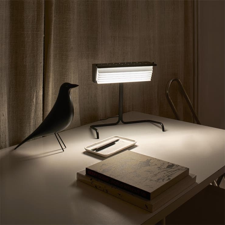 Lampa stołowa LED stal i aluminium Wys.32,5cm BINY czarny i bialy