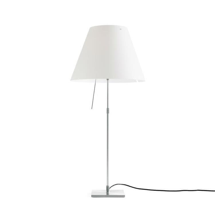 Lampa stołowa ze ściemniaczem dotykowym Aluminium/Poliwęglan H76/110cm KOSTANZA aluminium bialy