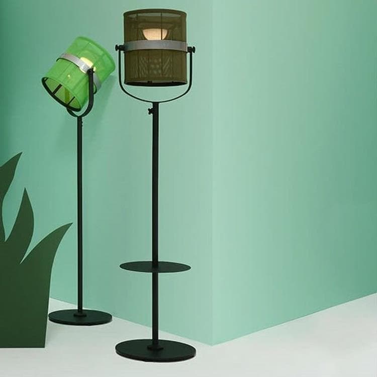 Lampa podłogowa zewnętrzna LED solarna Aluminium/Tkanina Wys.140-170cm PARIS zielen paproci / czarny