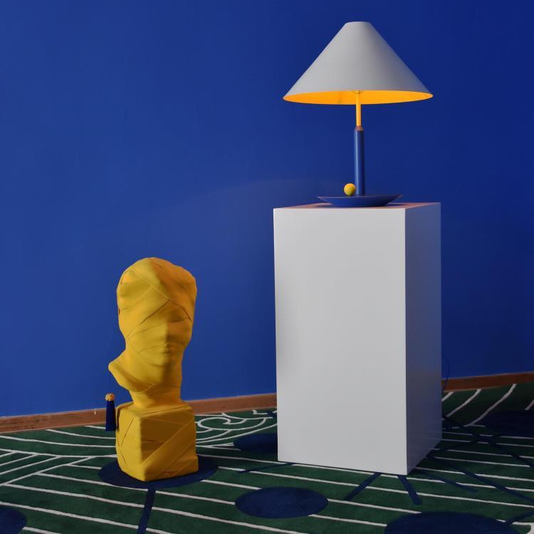 Lampa stołowa Metal H55cm LITTLE ELIAH zólty niebieski