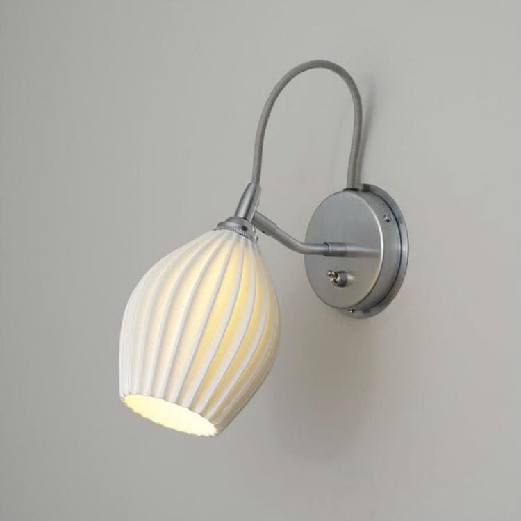Lampa ścienna z przełącznikiem Porcelana/Metal H20.5cm FIN Bialy