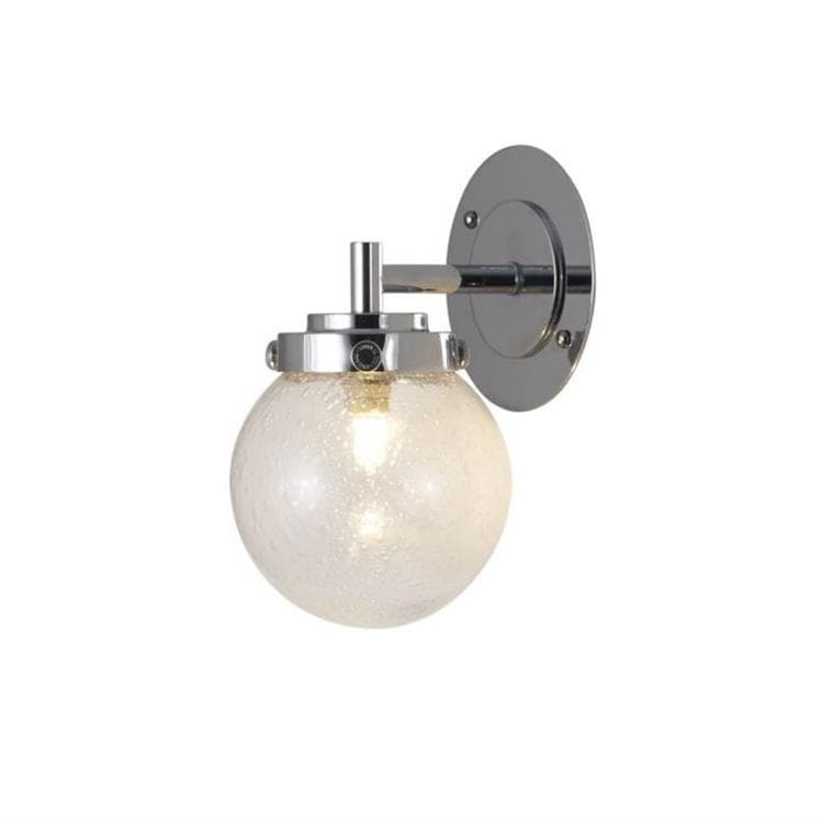 lampa ścienna łazienkowa Szklana z bąbelkową inkluzją Ø12cm MINI GLOBE bialy srebrny