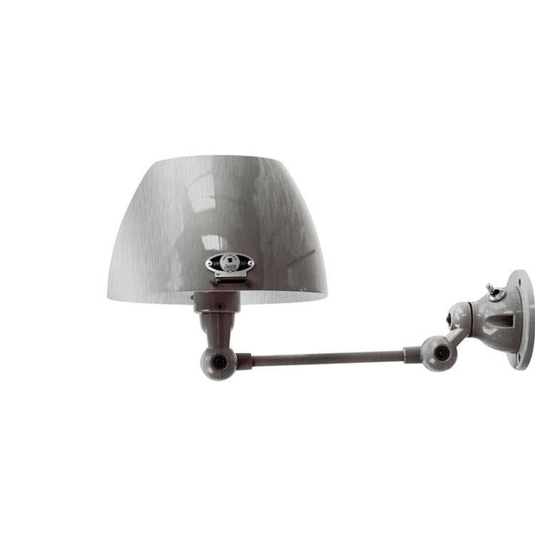 Lampa ścienna 1 ramię z przełącznikiem Metal/Porcelana L37cm AICLER COURBE stal sczotkowana