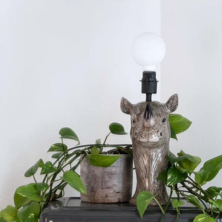 Ceramiczna lampa stołowa H38cm RHINO szary i czarny