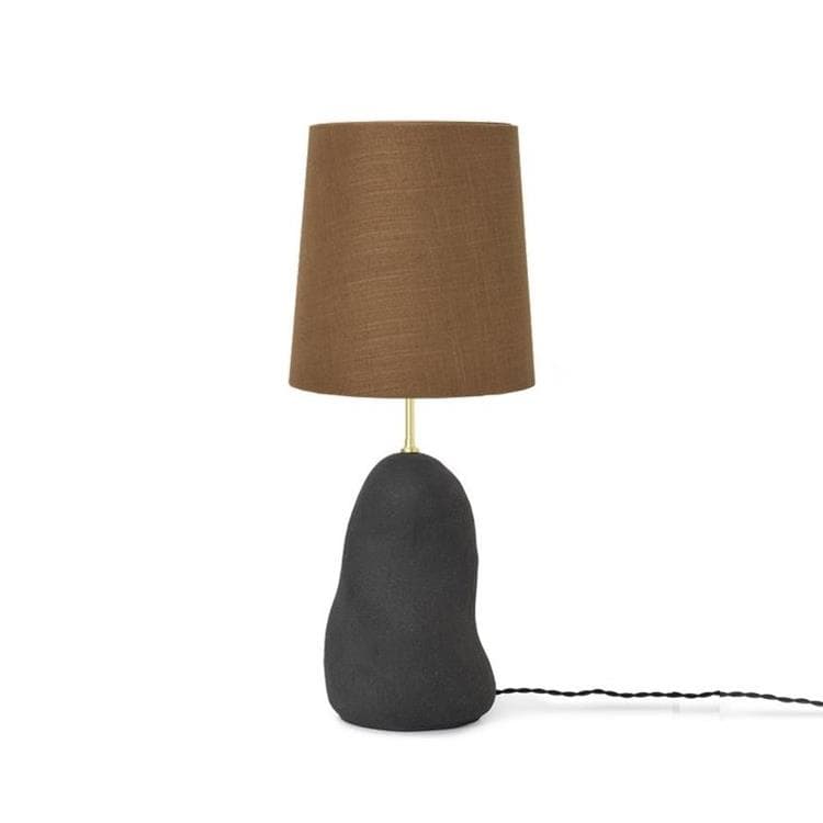 Lampa stołowa ze ściemniaczem Ceramic/Textile H58.5cm HEBE Czarny i Brazowy