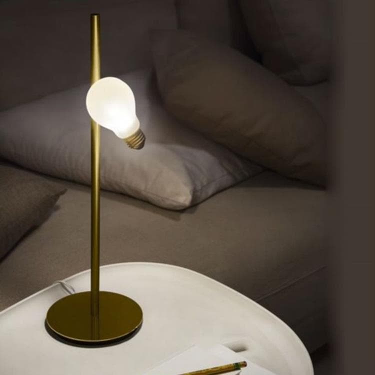Lampa stołowa Kształt ampułki Technopolimer/metal H45.5cm IDEA Mosiadz