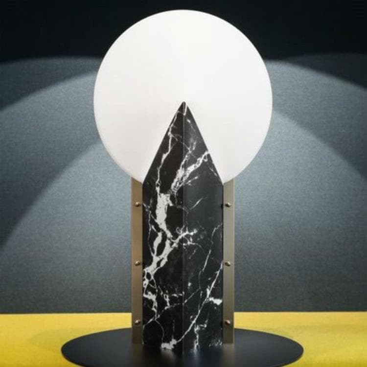 Lampa z efektem marmuru Opalflex® H57cm MOON Czarny