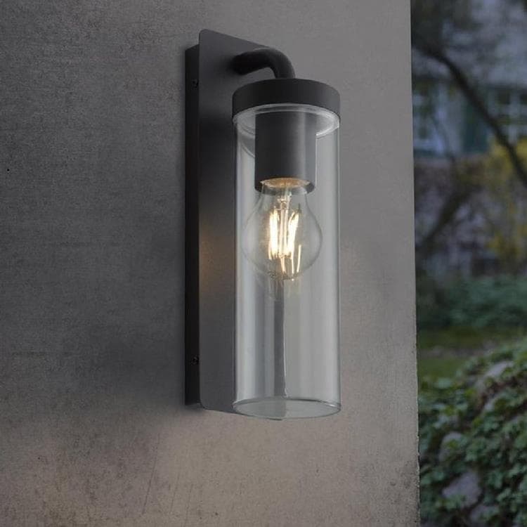 Outdoor wall lamp Metal/Glass H30cm AOSTA Czarny