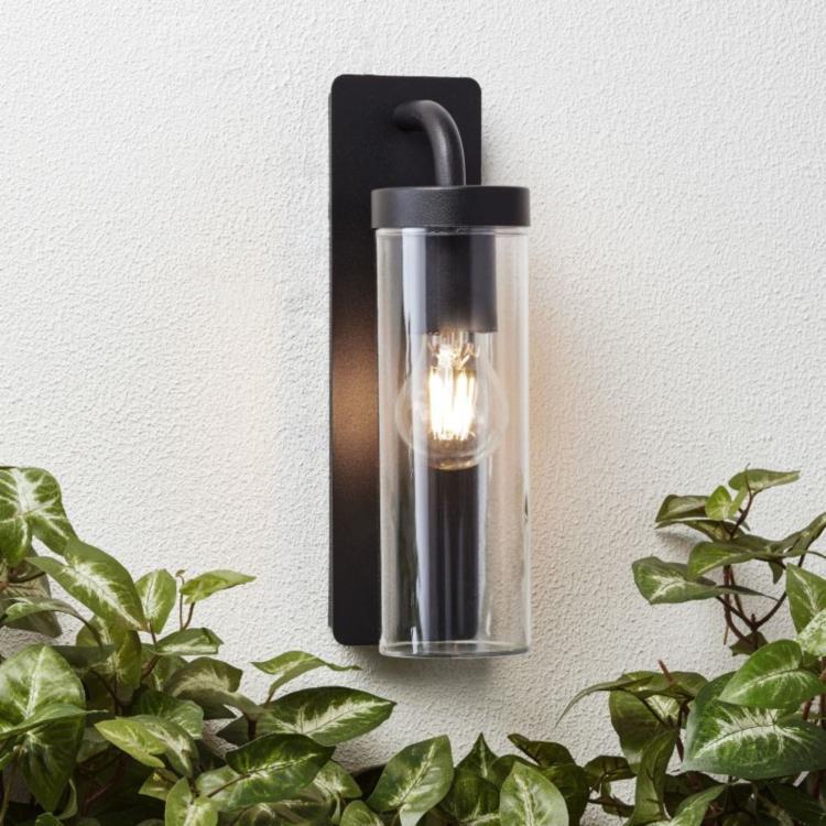 Outdoor wall lamp Metal/Glass H30cm AOSTA Czarny