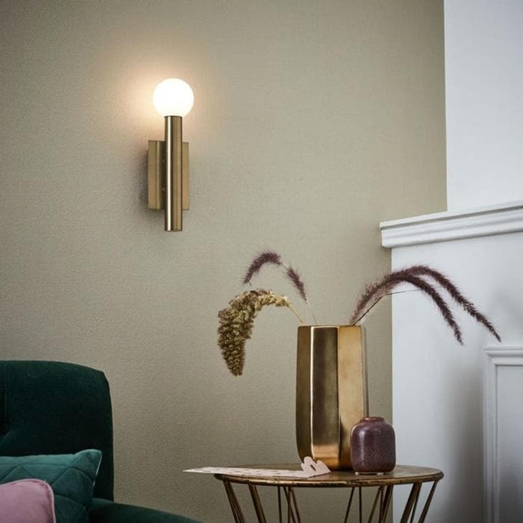 Lampa ścienna Metal / szkło H25cm LUCKY welna antyczny