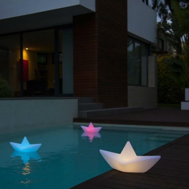 Wireless LED Floating Lamp with Remote Control Boat RGB L50cm THE BOAT LAMP Bialy