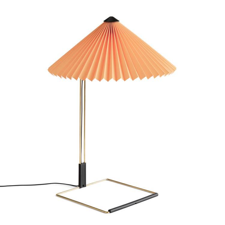 Lampa stołowa LED bawełna/metal H52cm MATIN LARGE Podstawa brzoskwiniowa / mosiężna