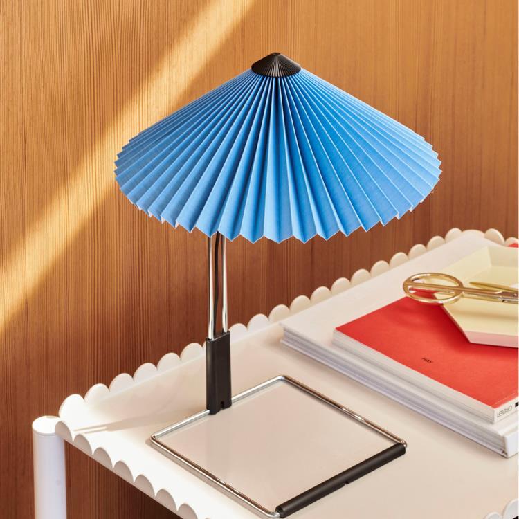Lampa stołowa LED bawełna/metal H38cm MATIN SMALL Placid Blue