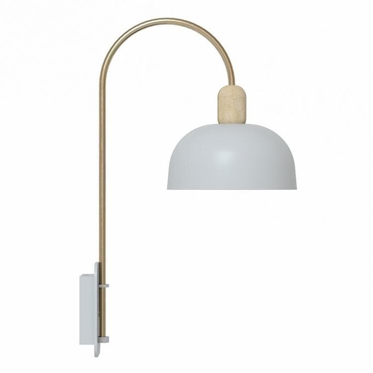 lampa ścienna drewno/metal H60cm NINA Bialy