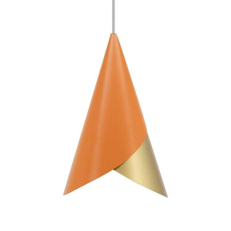 Mosiężna lampa wisząca H24cm CORNET pomarańczowy
