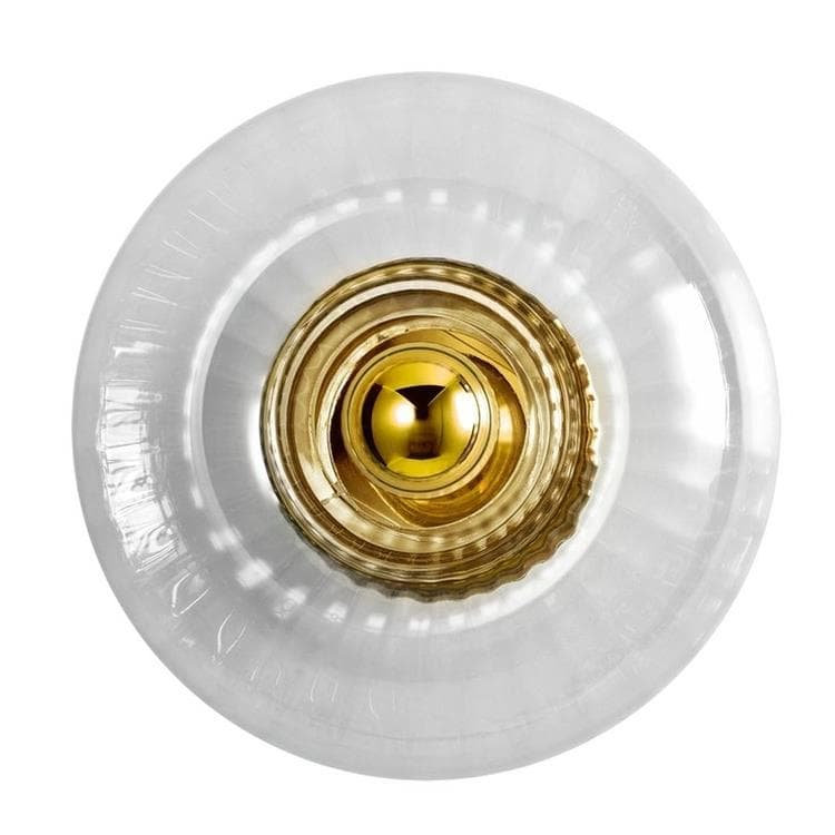 Lampa ścienna szklana Ø20cm GRACE przezroczysty/mosiadz