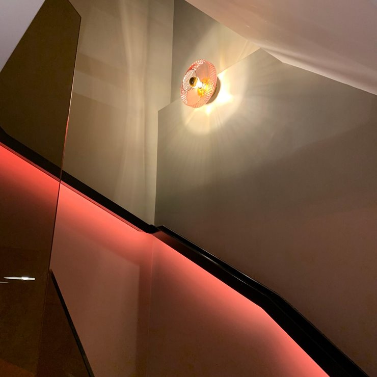 Szklana lampa ścienna Ø25cm KELLY Rose Spinelle
