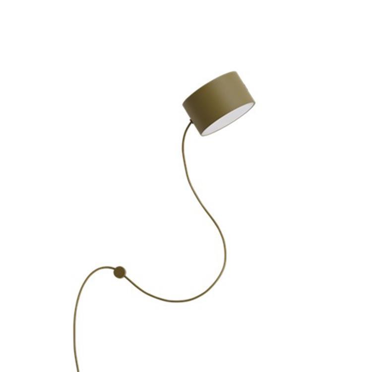 1-światłowy metalowy kinkiet ścienny LED 9,5 cm POST LAMP kaki