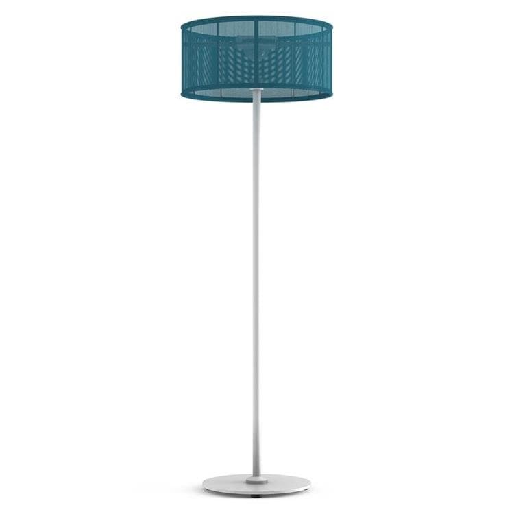 Lampa podłogowa zewnętrzna LED solarna Aluminium/Tkanina Wys.170cm PADERE Bialy/Niebieski cyjanowy