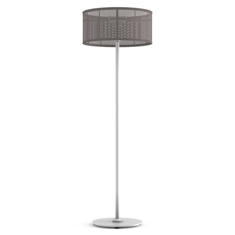 Lampa podłogowa zewnętrzna LED solarna Aluminium/Tkanina Wys.170cm PADERE Bialy/ Brazowoszary jasny