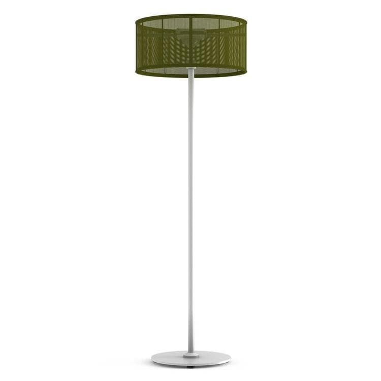 Lampa podłogowa zewnętrzna LED solarna Aluminium/Tkanina Wys.170cm PADERE Bialy/Zielony paproci