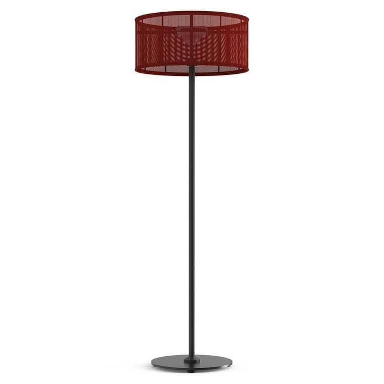 Lampa podłogowa zewnętrzna LED solarna Aluminium/Tkanina Wys.170cm PADERE Czarny Weglowy/rouge