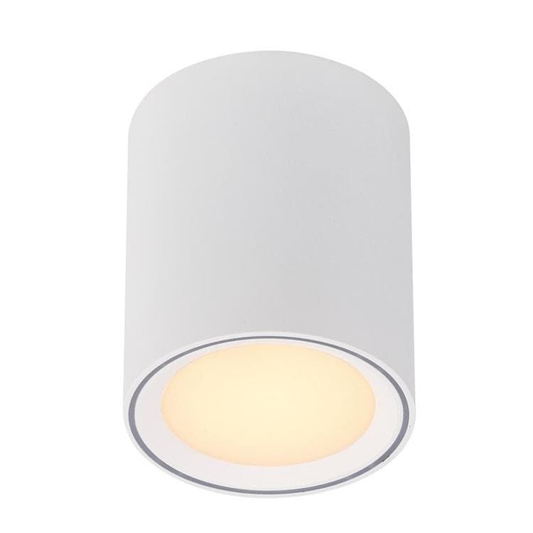 Ściemniany reflektor LED montowany powierzchniowo w metalu H12cm FALLON Bialy