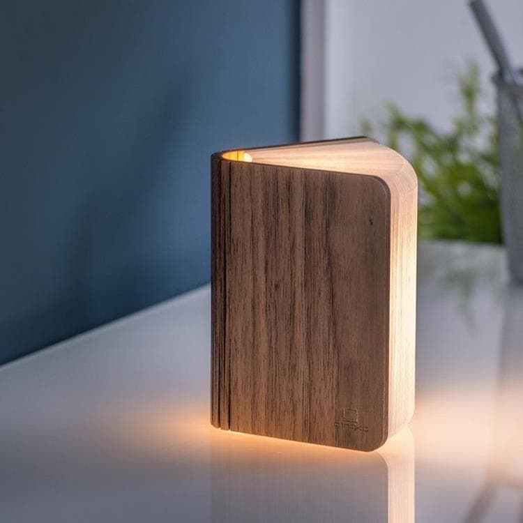 Lampa stołowa Drewno Wys.12,5cm SMART BOOKLIGHT MINI orzech wloski