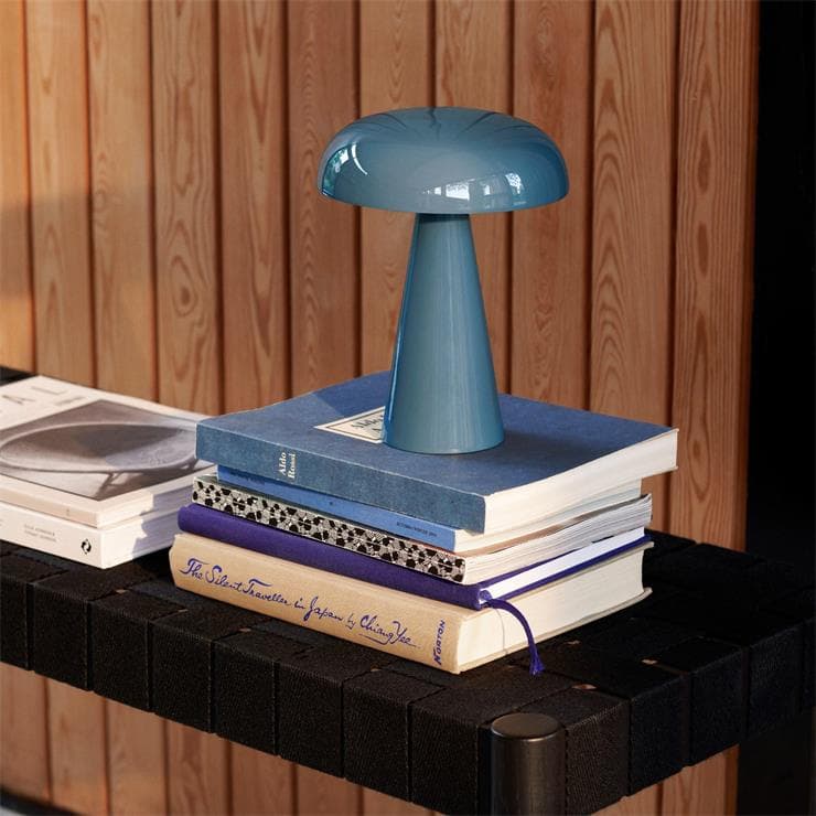 Bezprzewodowa lampa stołowa z 3 lampkami H21cm COMO Stone blue