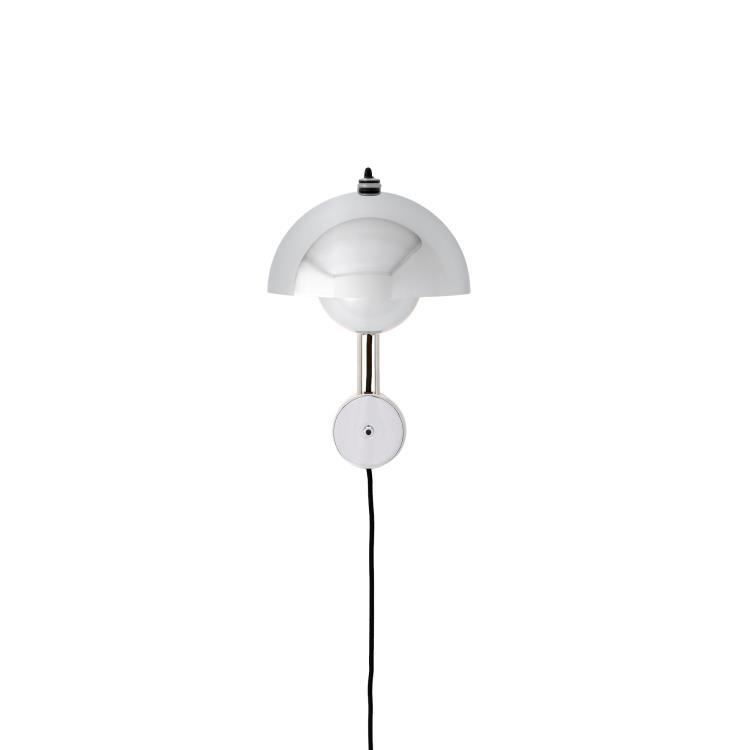Metalowa lampa ścienna z przełącznikiem i kablem H35.5cm FLOWERPOT VP8 chromowany