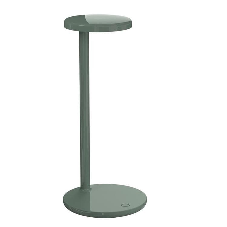 Lampa stołowa bezprzewodowa z Stacją dokującą Wys.35 cm OBLIQUE QI zielony szalwiowy