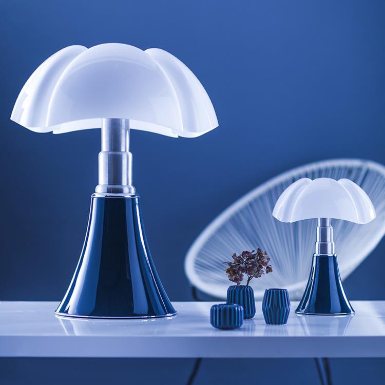 Lampa LED ze ściemniaczem H35cm MINI PIPISTRELLO łupkowy niebieski