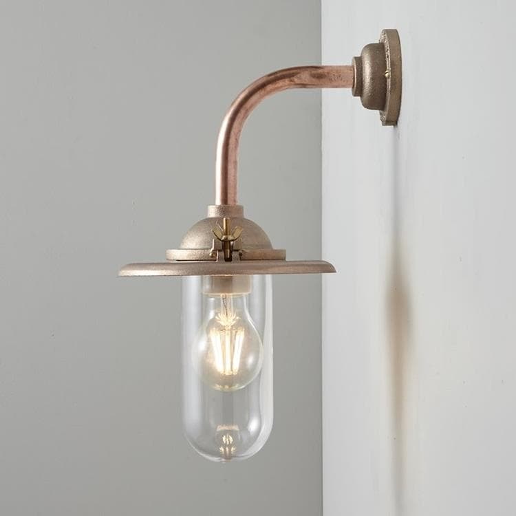 brązowa i szklana lampa ścienna P23cm BENDED WALL LAMP Bronze et verre clair