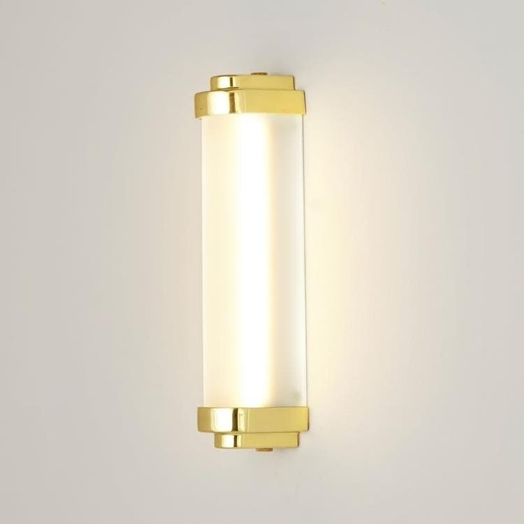 Metalowa i szklana lampa ścienna LED H27cm CABIN mosiadz polerowany